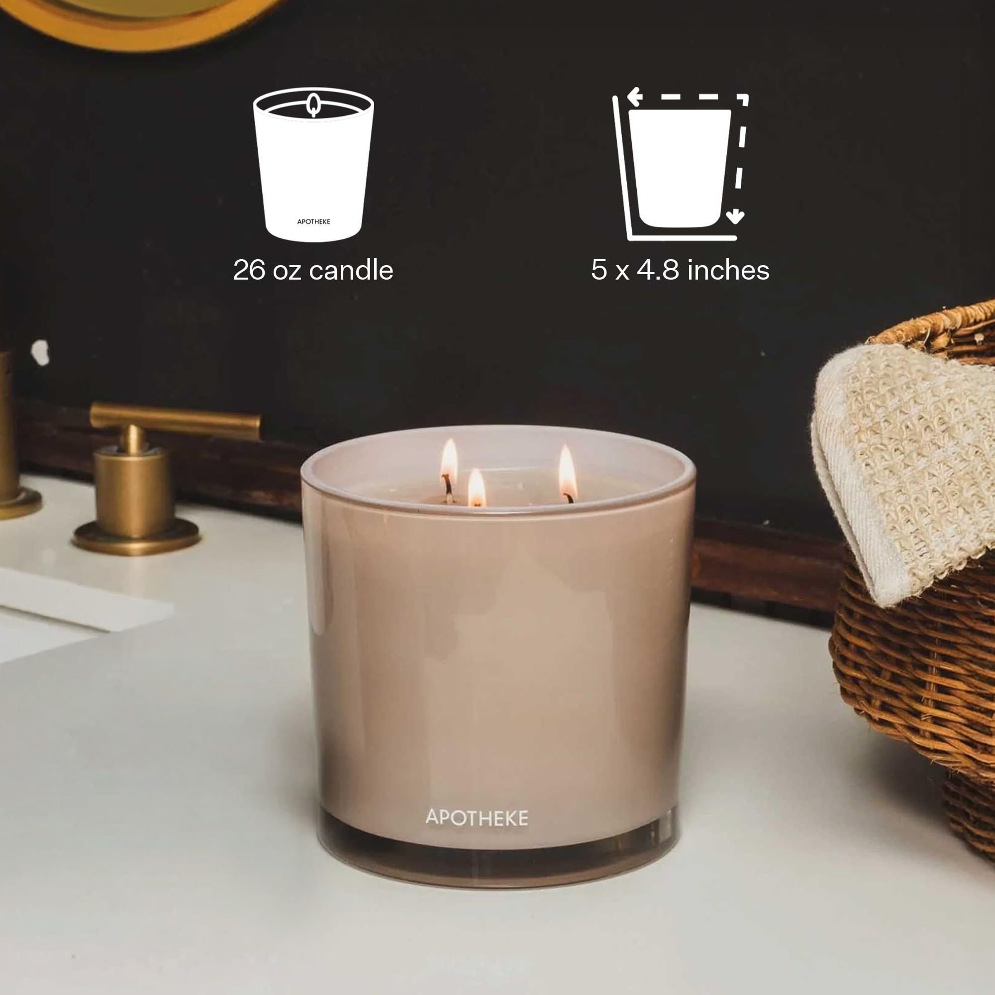 APOTHEKE vela soja cedro sándalo, aroma cálido para noches tranquilas