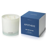 APOTHEKE vela tres-mechas Earl Grey Bitters en vaso-vidrio para ambiente duradero