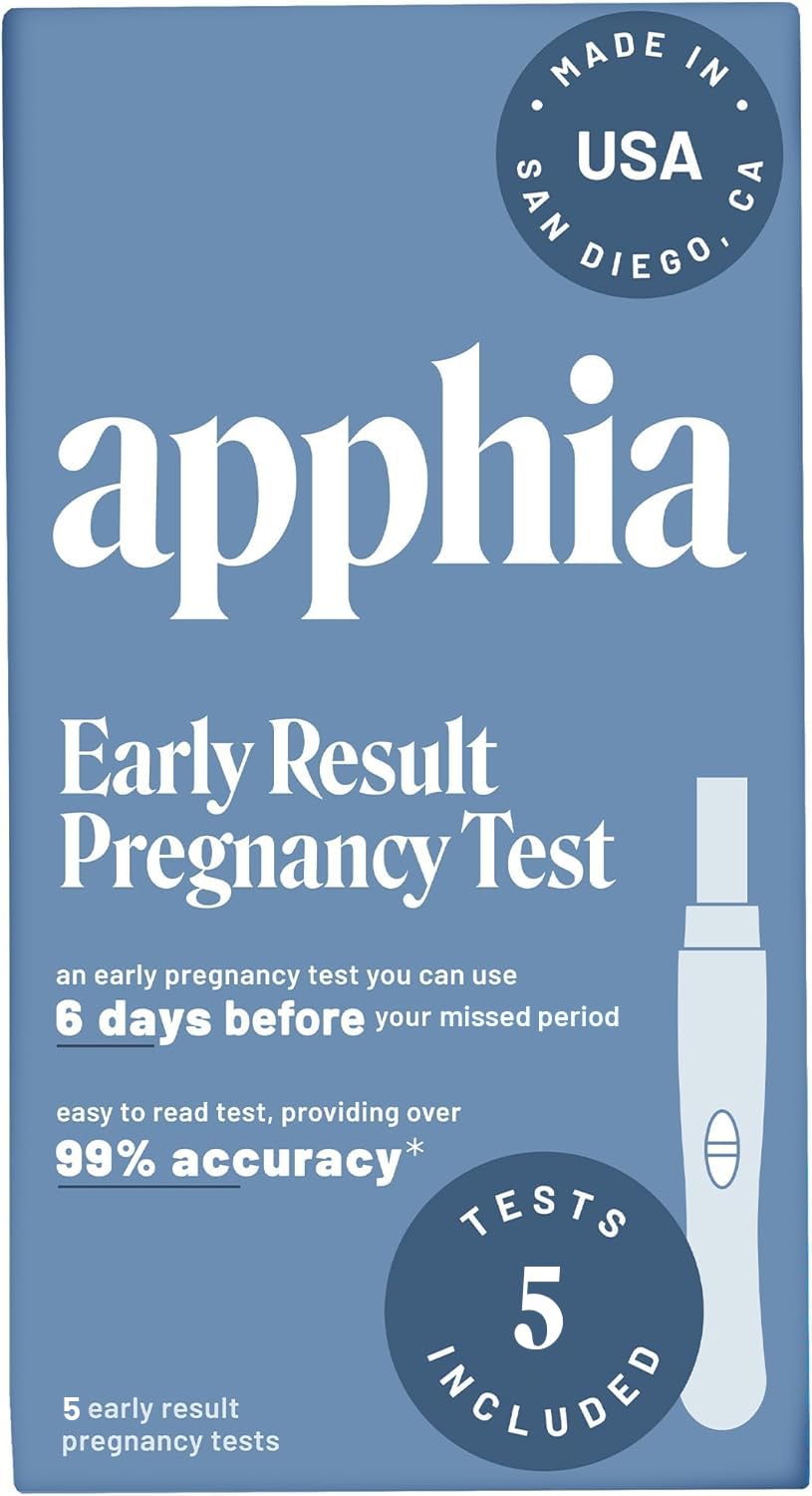 Apphia Health kit detección embarazo en caja para uso doméstico temprano.