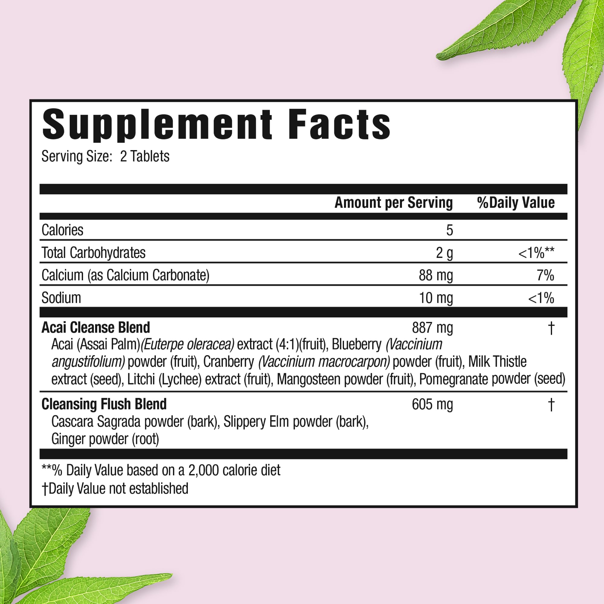Tabletas de Applied Nutrition Acai Cleanse listas para ingerir