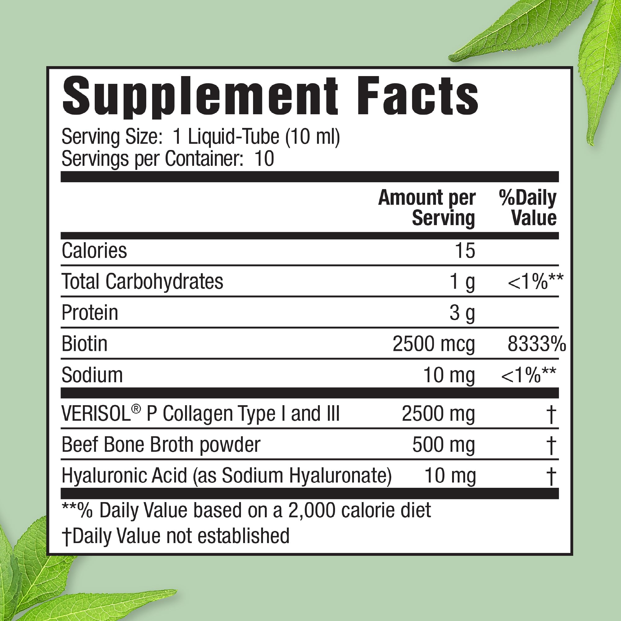 Applied Nutrition colágeno líquido en dosis diaria para uñas más fuertes.