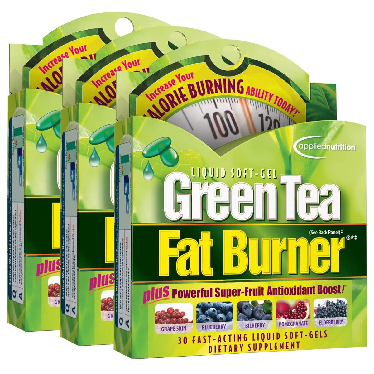 Applied Nutrition Green Tea Fat Burner en botella, dosis diaria y energía sostenida