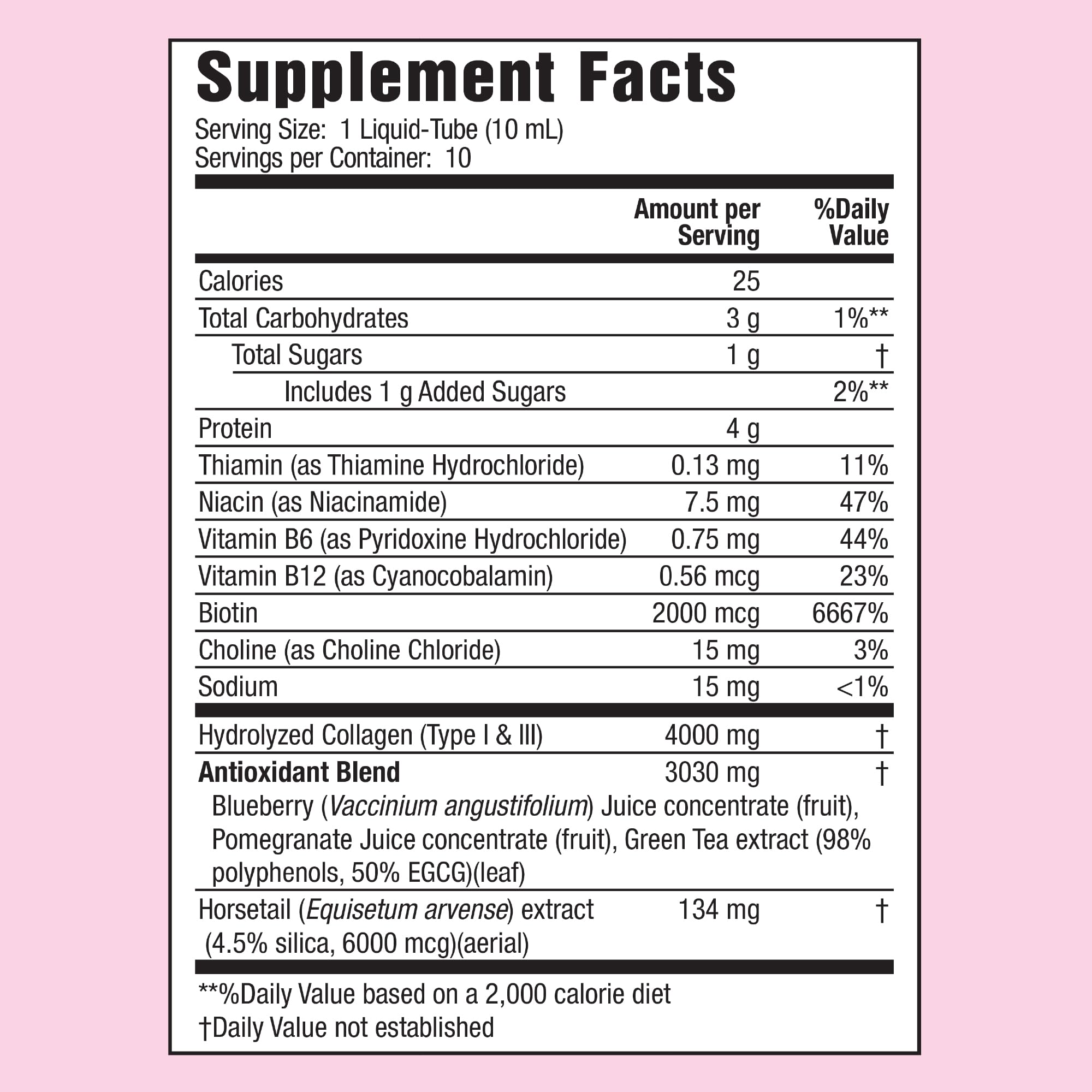 Applied Nutrition Liquid Collagen en tubos, toma diaria para nutrir la piel.
