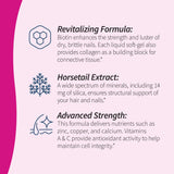 Applied Nutrition Longer Stronger Hair & Nails, etiqueta trasera con ingredientes.