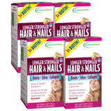 Applied Nutrition Longer Stronger Hair & Nails, frasco frontal que apoya cabello y uñas.
