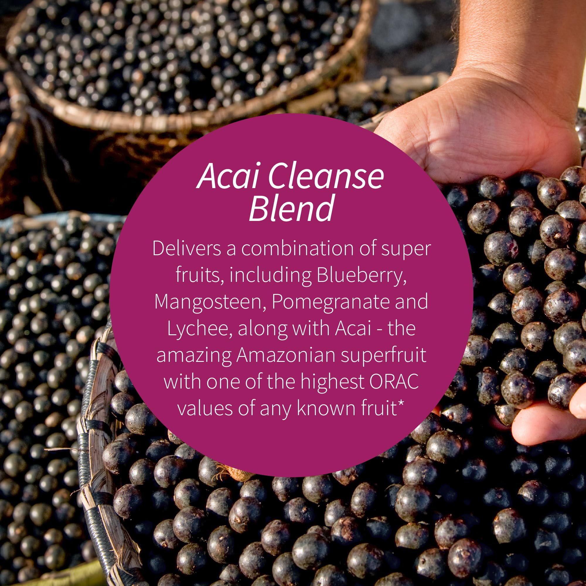 Applied Nutrition superfrutas acai arándanos mangostán granada lichi en un tazón
