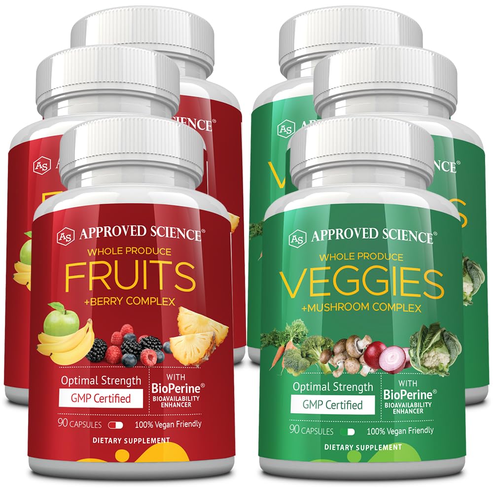 Approved Science Fruits & Veggies: cápsulas en botella para nutrición diaria