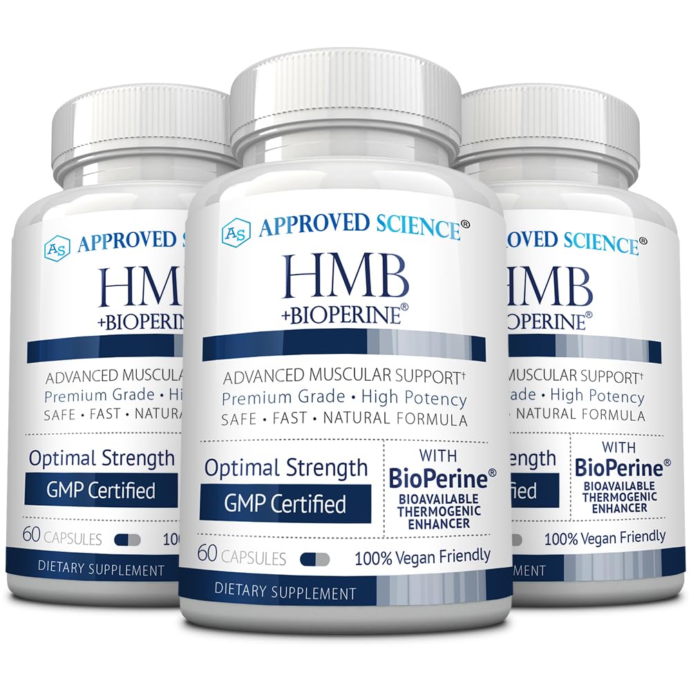 Approved Science HMB, botella de 1500 mg, para uso diario durante el entrenamiento.