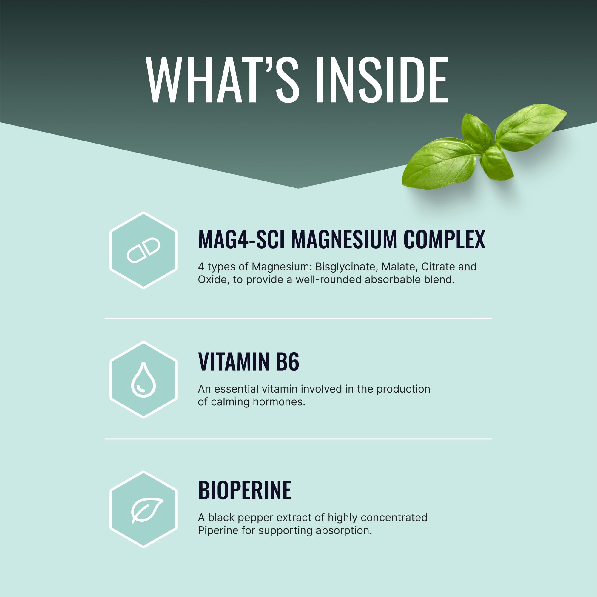 Approved Science Magnesium Complex — cápsulas dentro de la caja, uso diario recomendado.