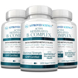 Approved Science Methylated B Complex: cápsulas frente, posible apoyo a la energía diaria.