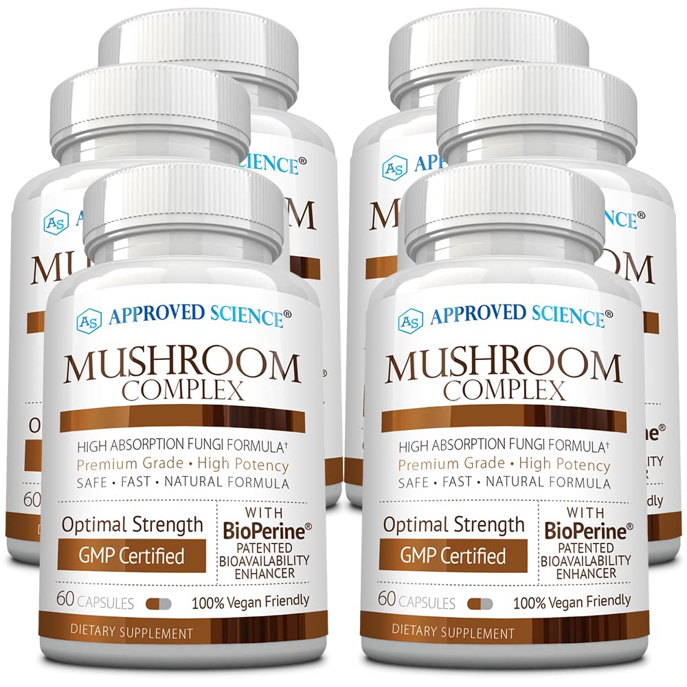 Approved Science Mushroom Complex, diez tipos de hongos: posible apoyo al sistema inmune diario.