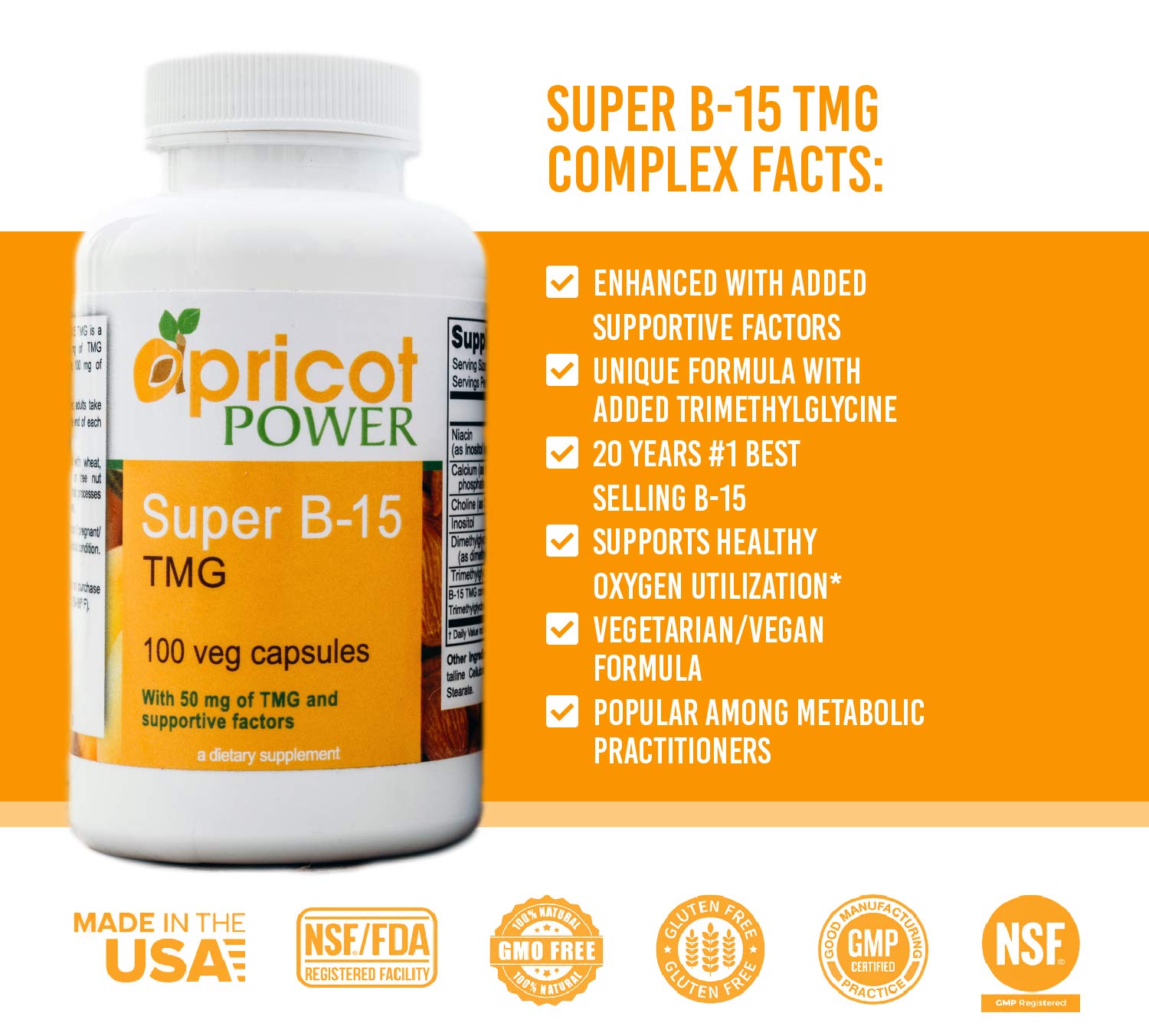 Apricot Power Super B-15: cápsulas listas para consumo diario.