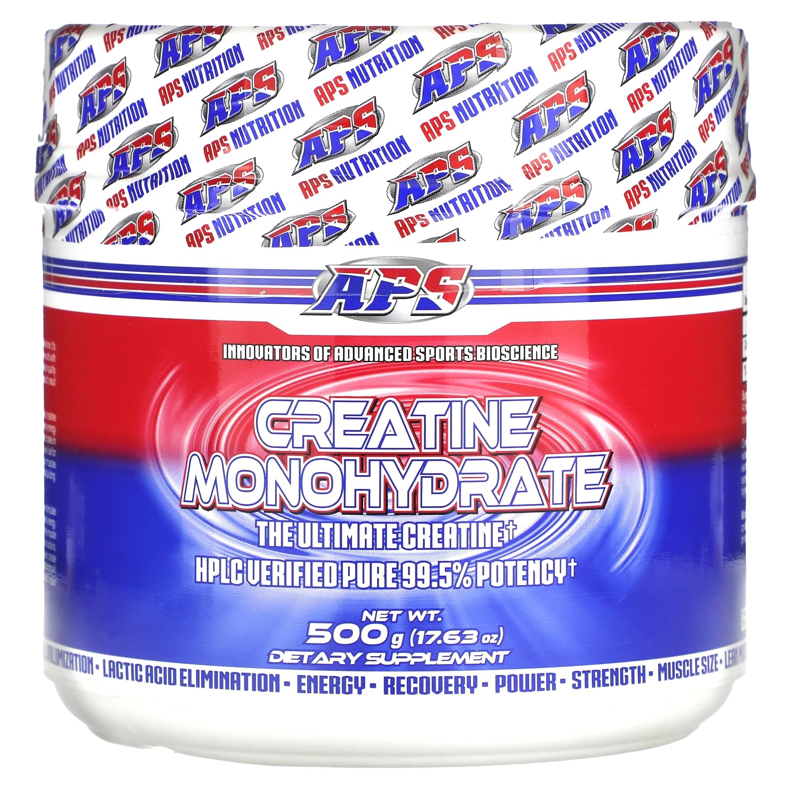 APS Nutrition Creatina Monohidrato Pura, frente, energía sostenida para entrenos intensos