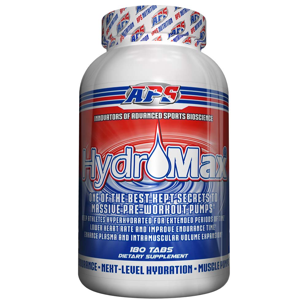 APS Nutrition Hydromax, tabletas en vista frontal, potencial para mayor bombeo muscular.
