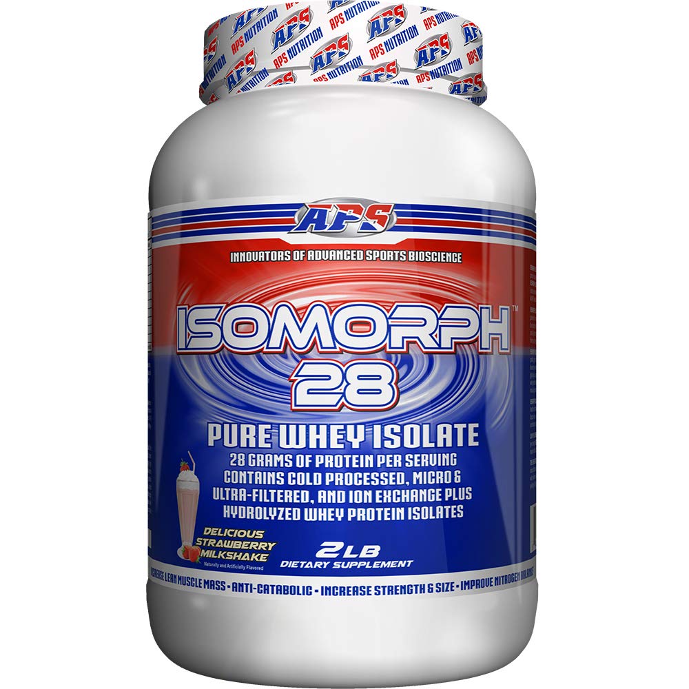 APS Nutrition IsoMorph 28 polvo whey, empaque visible para aumentar ingesta proteica