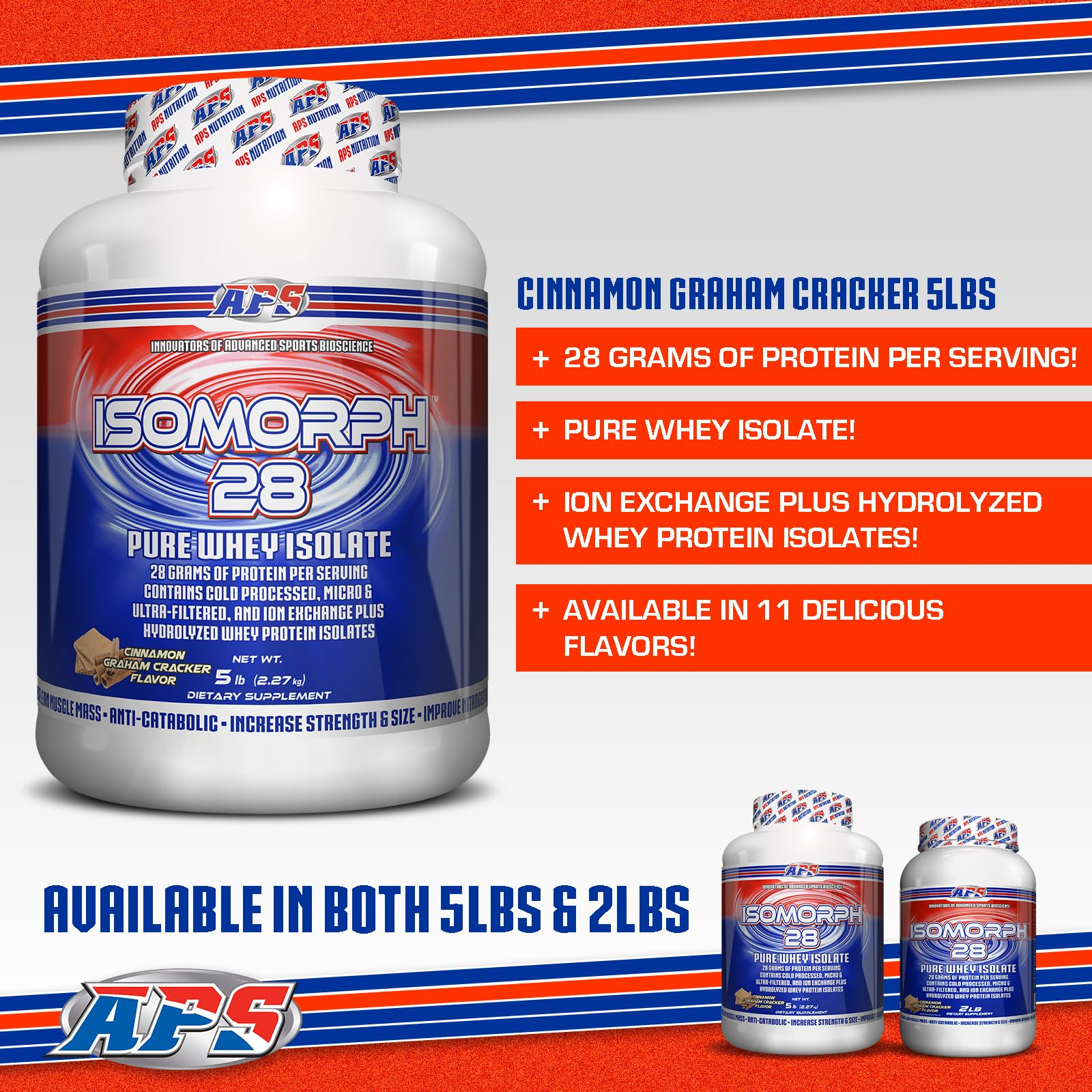 Isomorph 28 de APS, proteína aislada pura, apoyo a una ingesta baja en carbohidratos.