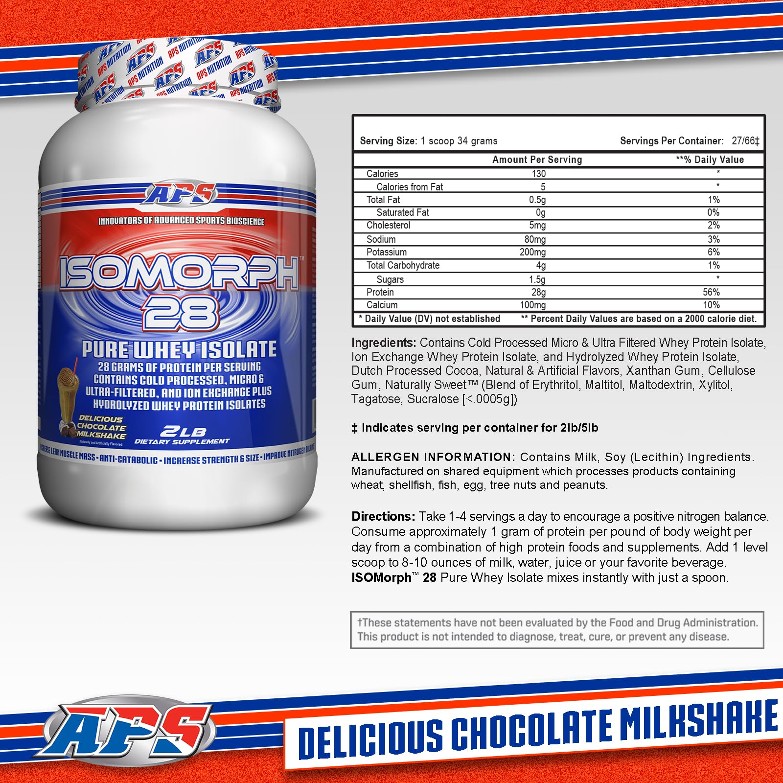 APS Nutrition IsoMorph 28 batido chocolate, sabor agradable para recuperación