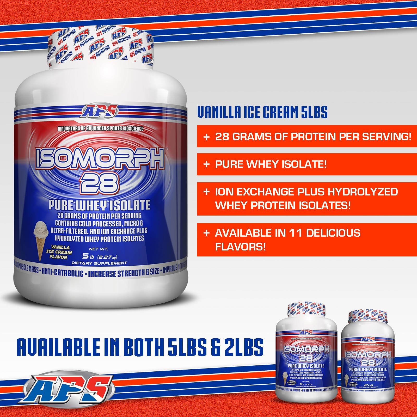 APS Nutrition Isomorph 28 batido de vainilla con absorción rápida
