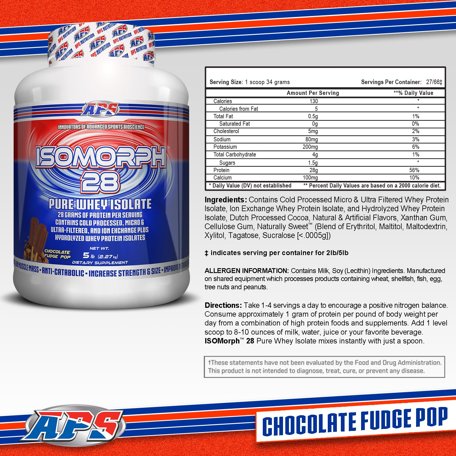 APS Nutrition Isomorph 28 cuchara medidora, dosis rápida para batidos.