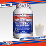 Sabor vainilla de IsoMorph 28, batidos ideales para post-entrenamiento.