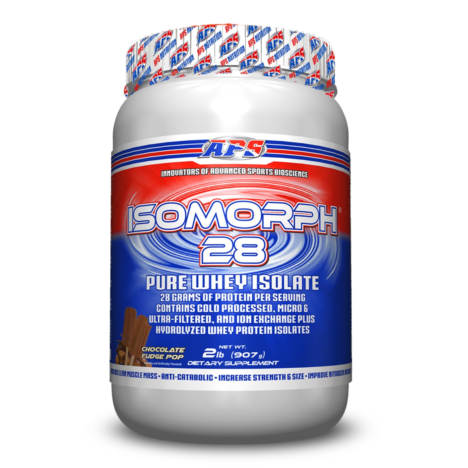 IsoMorph 28 de APS Nutrition, botella de proteína, fuente rápida de proteína para la recuperación.