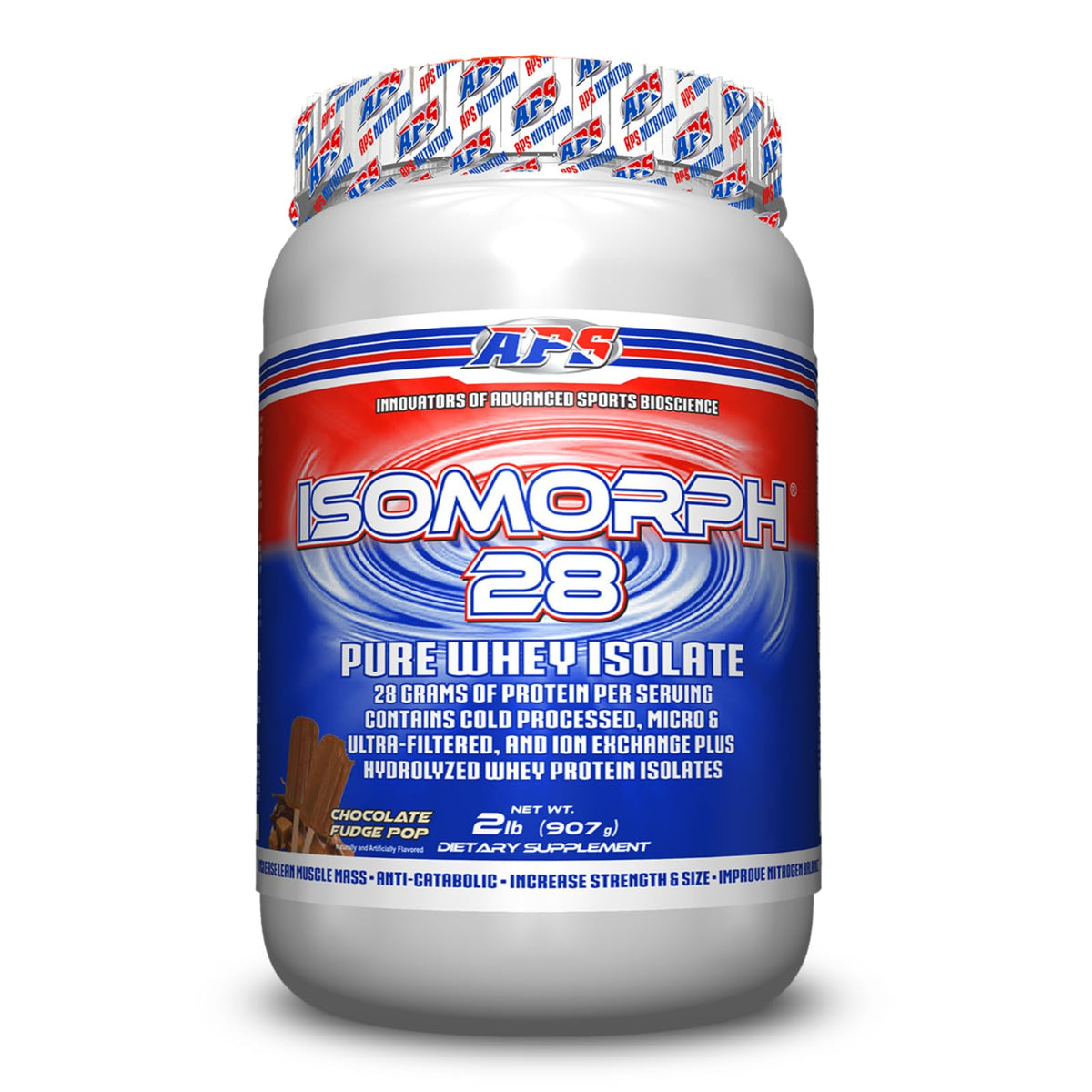 IsoMorph 28 de APS Nutrition, botella de proteína, fuente rápida de proteína para la recuperación.