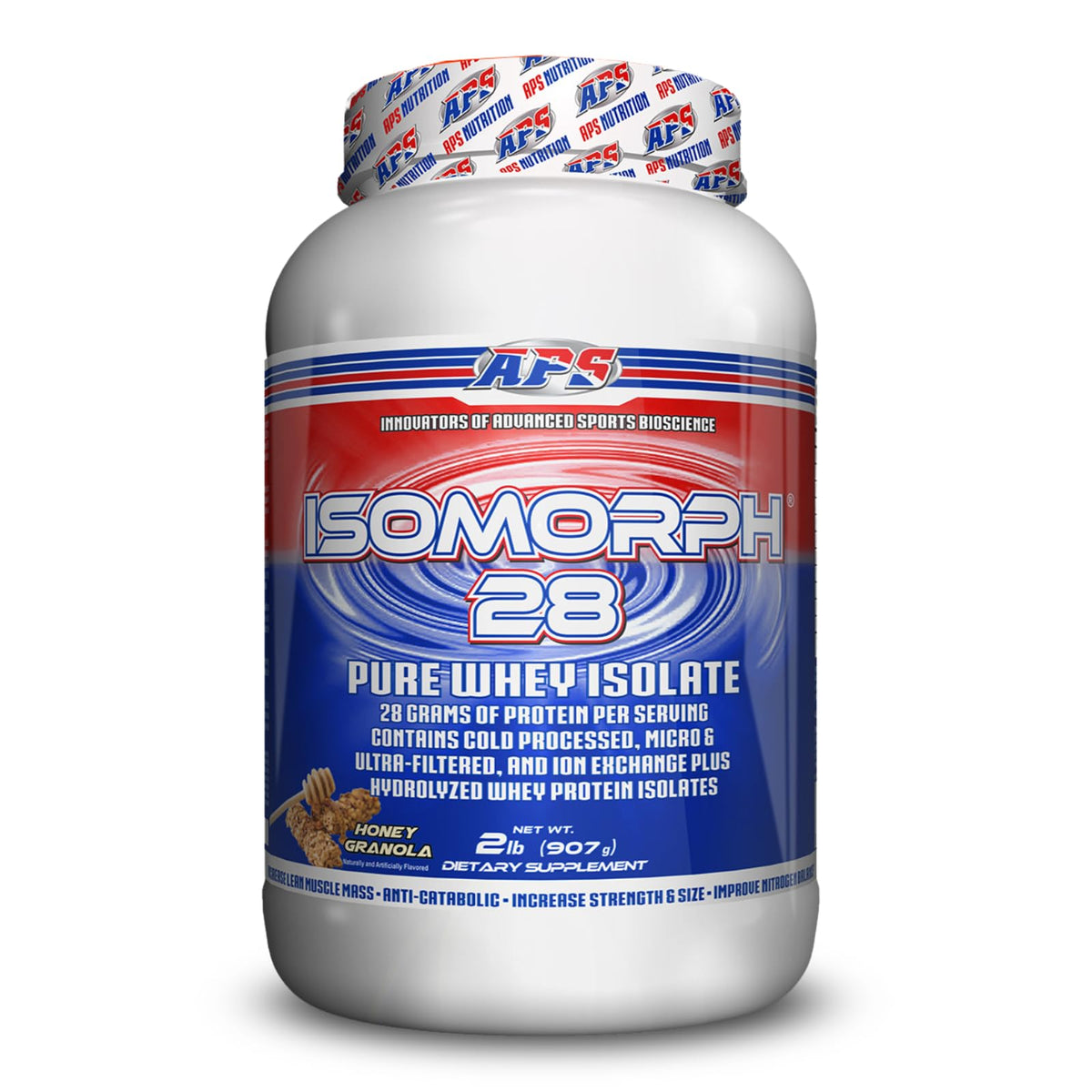 APS Nutrition Isomorph 28, polvo de suero aislado, 28 g de proteína por porción para recuperación.