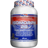 Proteína IsoMorph 28 de APS Nutrition, bote galletas y crema para recuperación rápida.