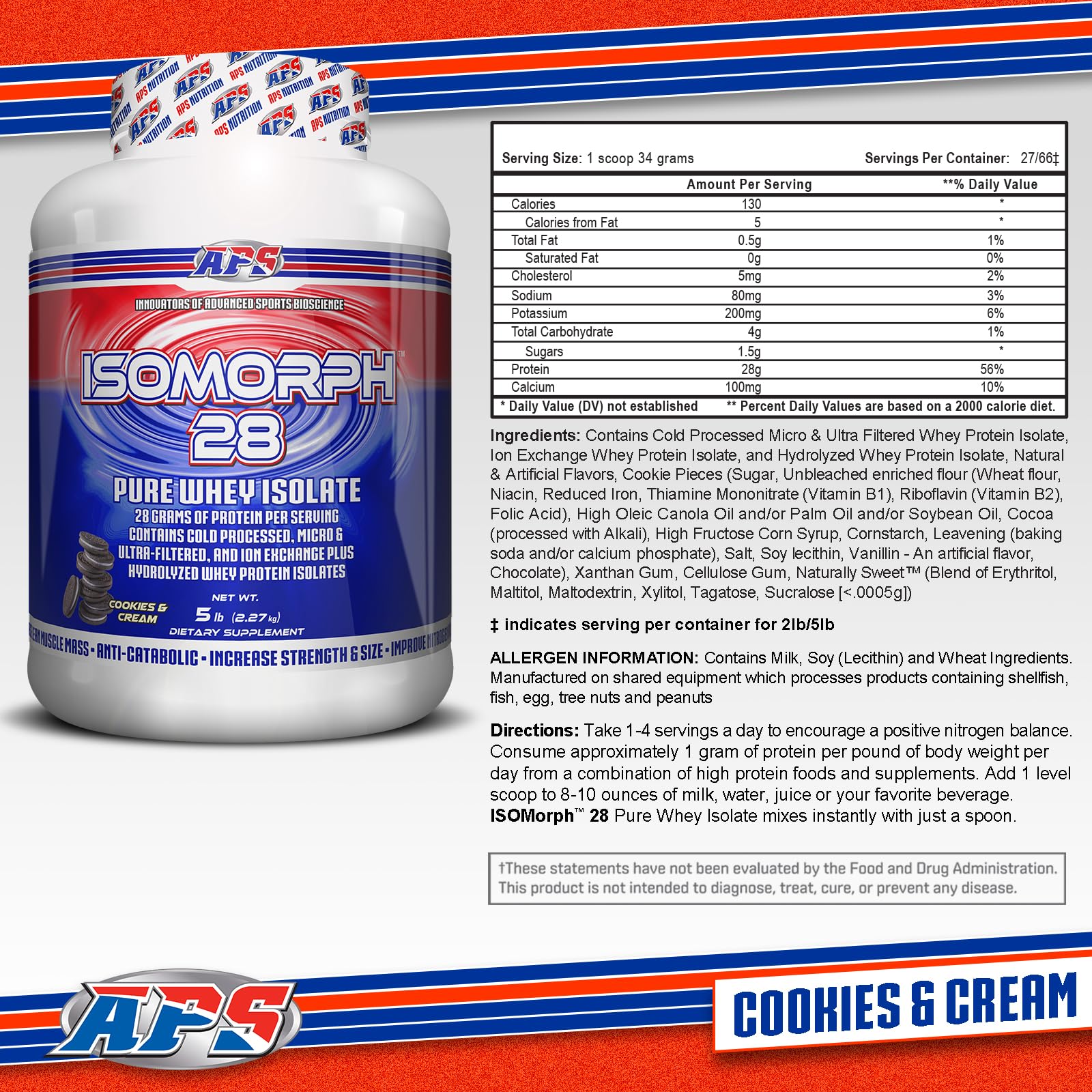 Taza con IsoMorph 28 mezclado, sabor galletas y crema