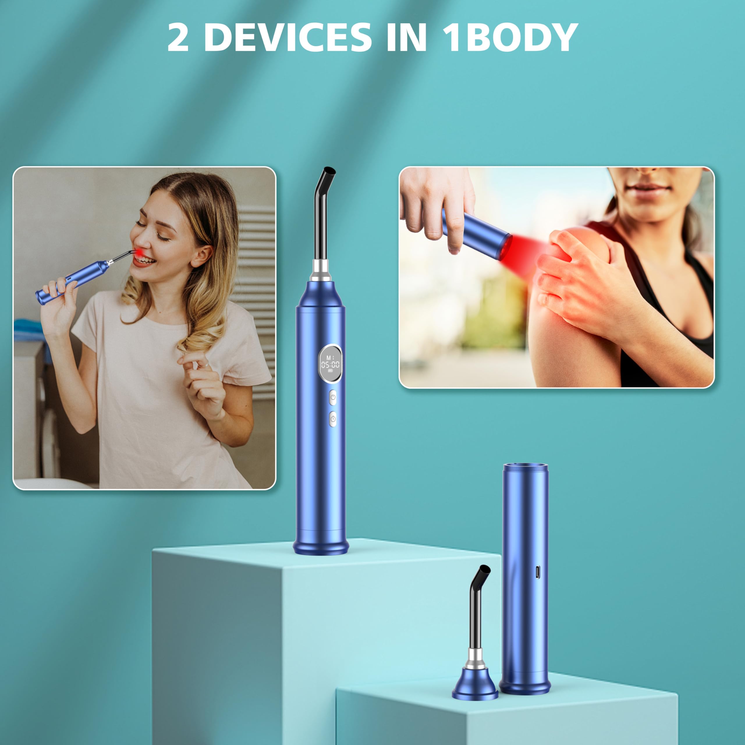 Aptoyu LUZ ROJA 2 en 1 para uso facial en áreas sensibles.