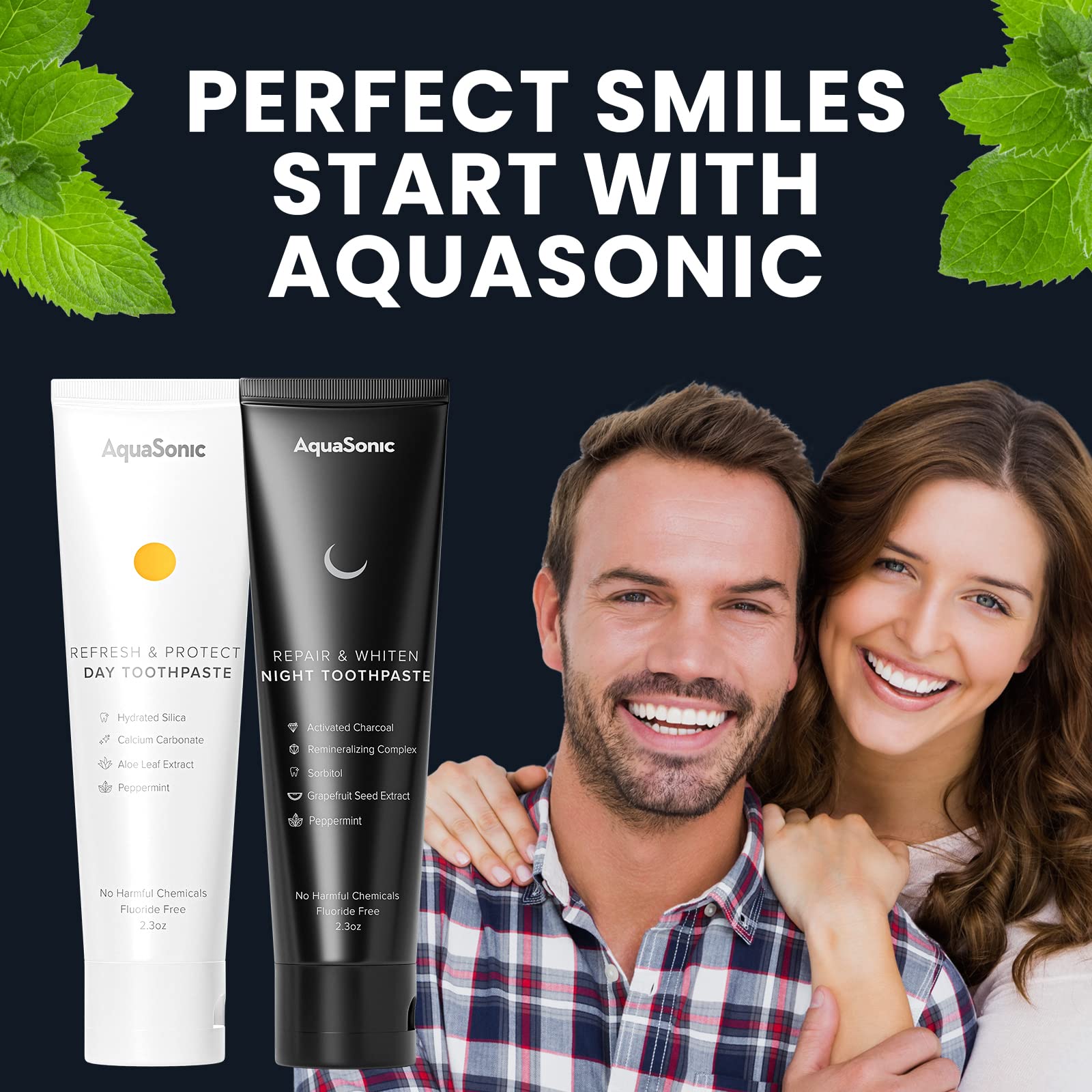 Sistema de cuidado completo AquaSonic Día y Noche.