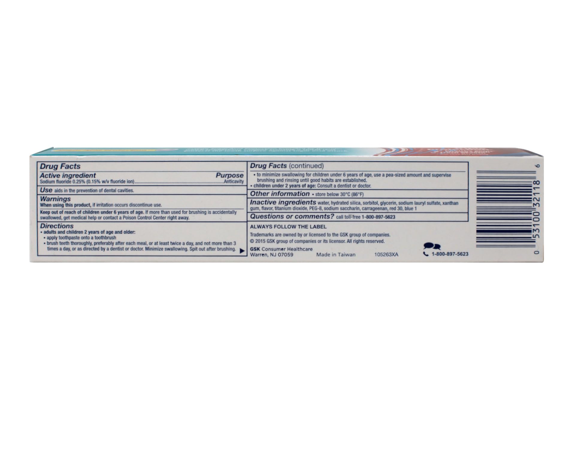 Empaque de Aquafresh con menta fría, tubo de limpieza diaria