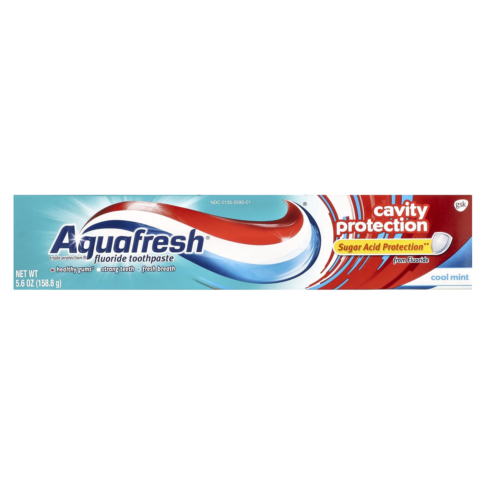 Aquafresh pasta dental sabor menta: sensación fresca al cepillar.