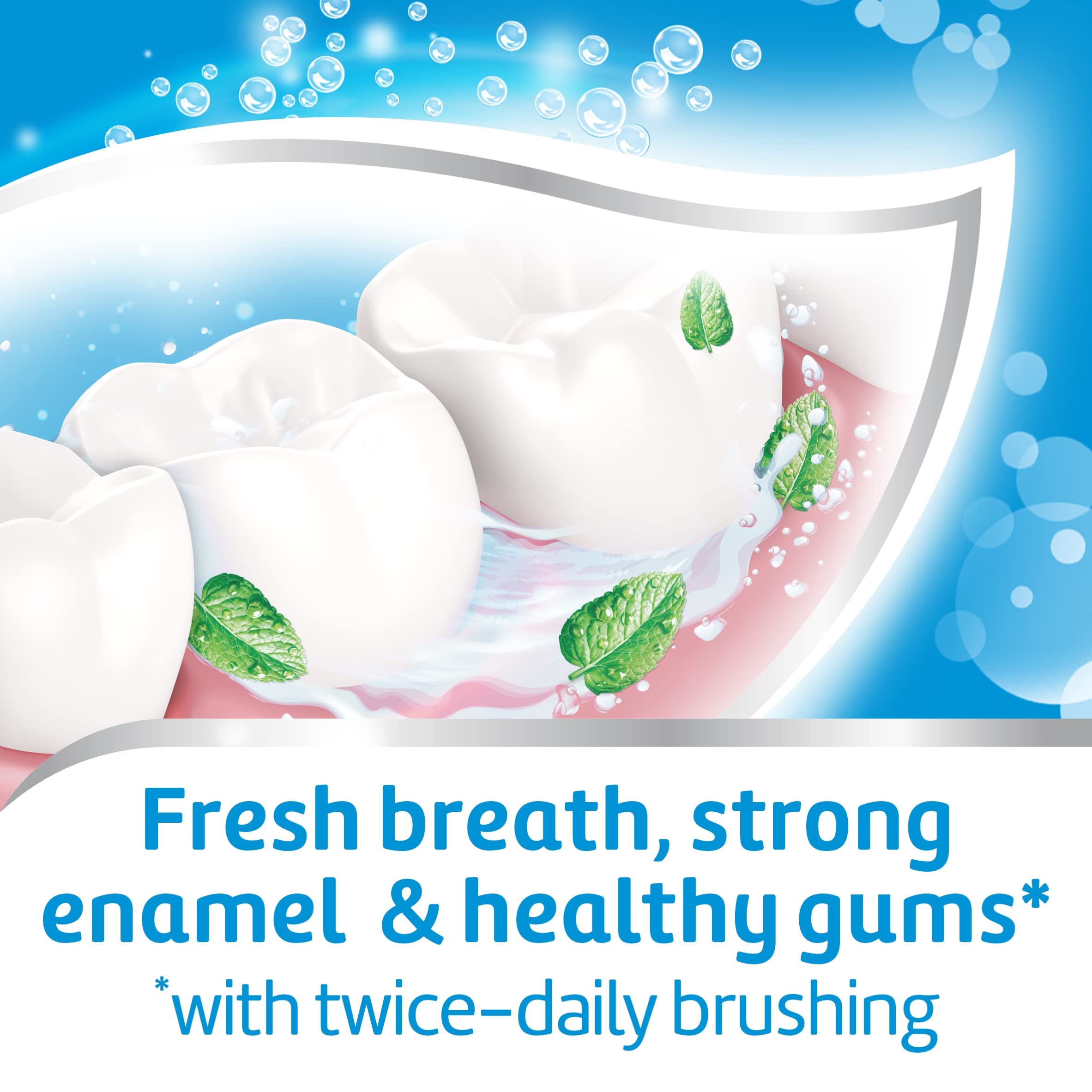 Aquafresh pasta dental textura cremosa para una limpieza suave y agradable.