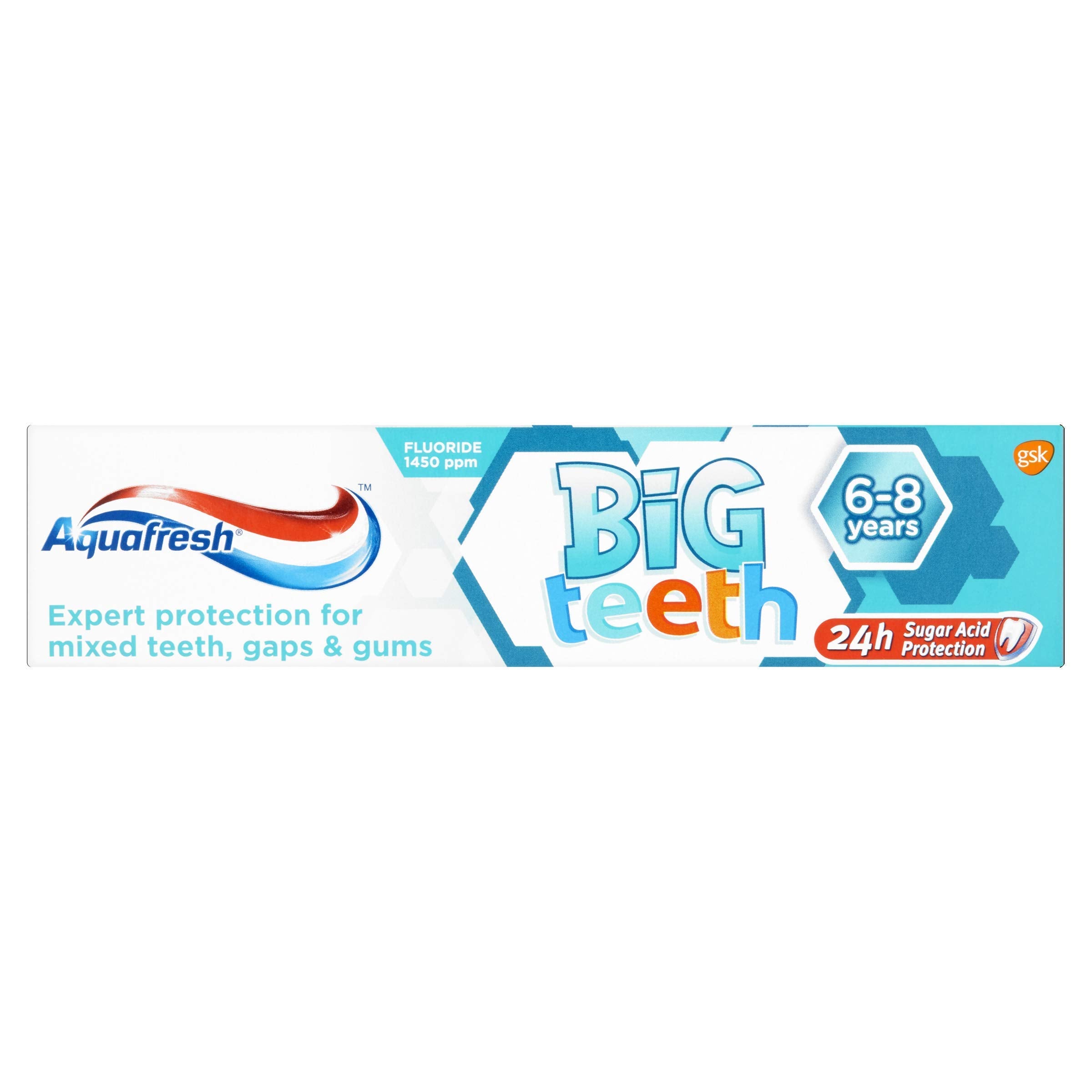 Aquafresh pasta dientes en tubo, cuidado suave para dientes de niños.