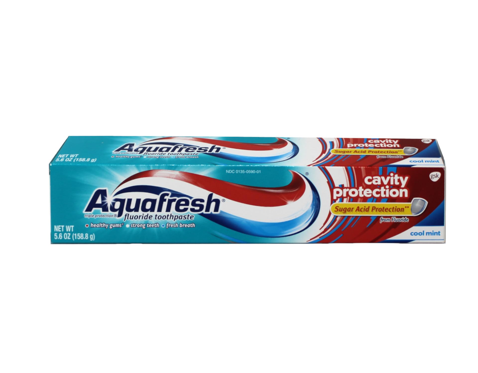 Protección triple de Aquafresh, tubo de menta fría para cepillado