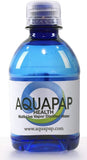 Botellas de Aquapap útiles para hotel y viaje.