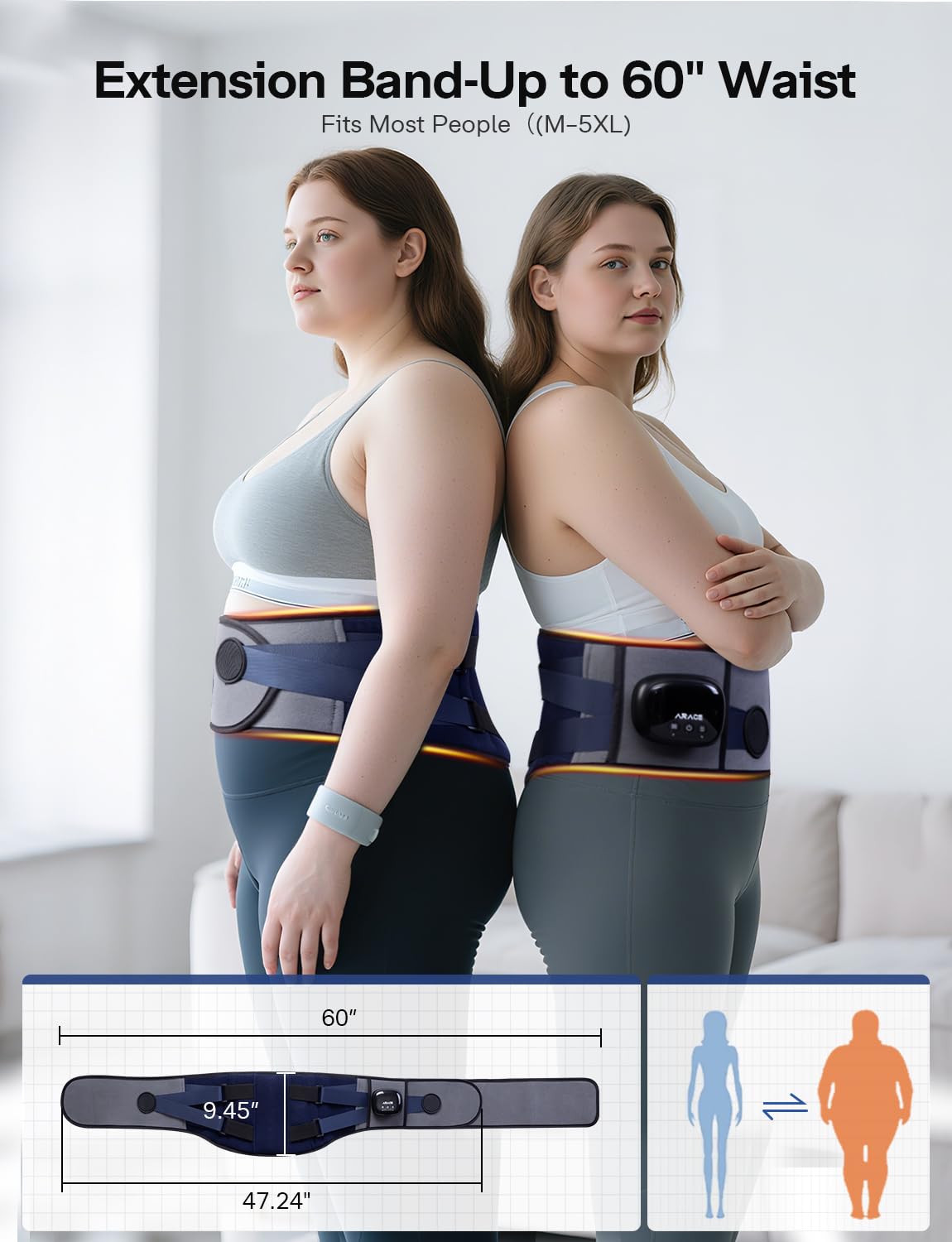 Arace controles y temporizador para personalizar calor y masaje