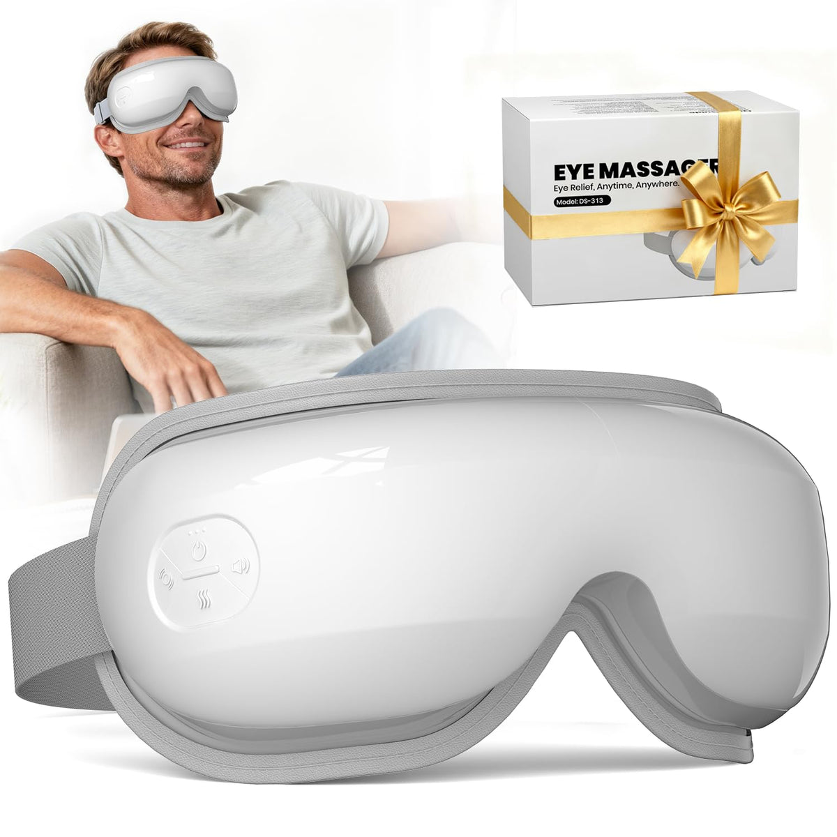 Arace masajeador ocular con calor ofrece relajación para ojos cansados tras largas pantallas.