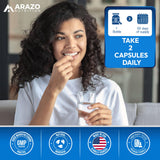 Arazo Nutrition 5-HTP en primer plano para rutina nocturna