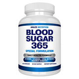Arazo Nutrition Blood Sugar 365: botella frontal con cápsulas para energía sostenida.