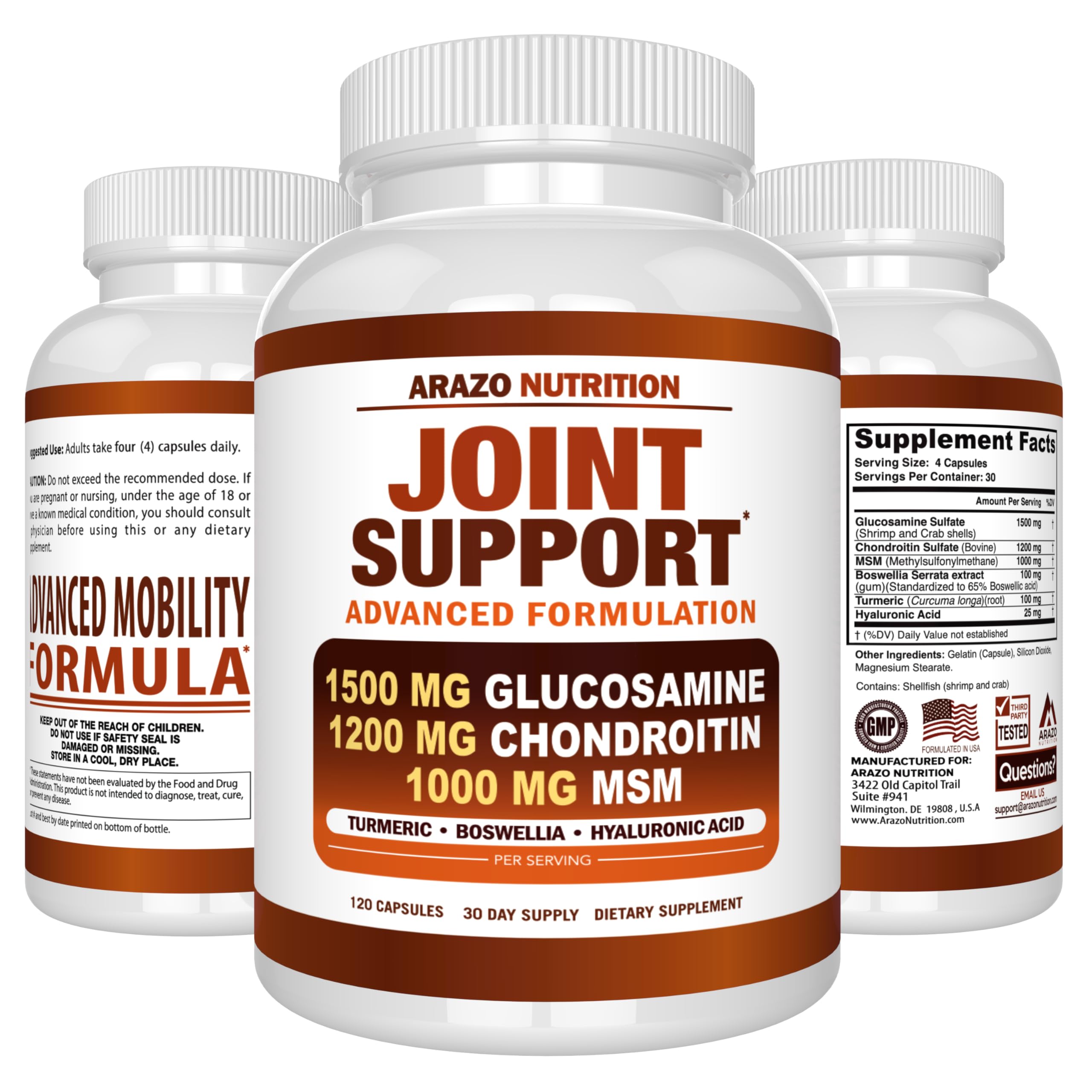 Combinación de activos Arazo Nutrition para apoyar la salud de articulaciones.