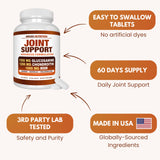Tabla de ingredientes clave de Arazo Nutrition Glucosamina Chondroitina, glucosamina MSM cúrcuma boswellia.