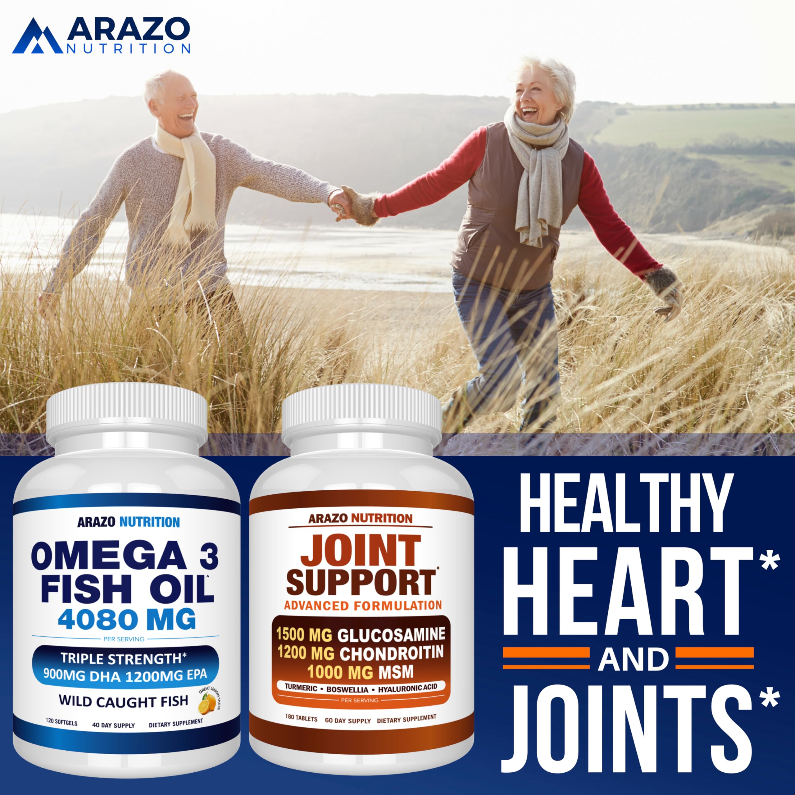 Tres cápsulas por porción de Arazo Nutrition Omega-3.