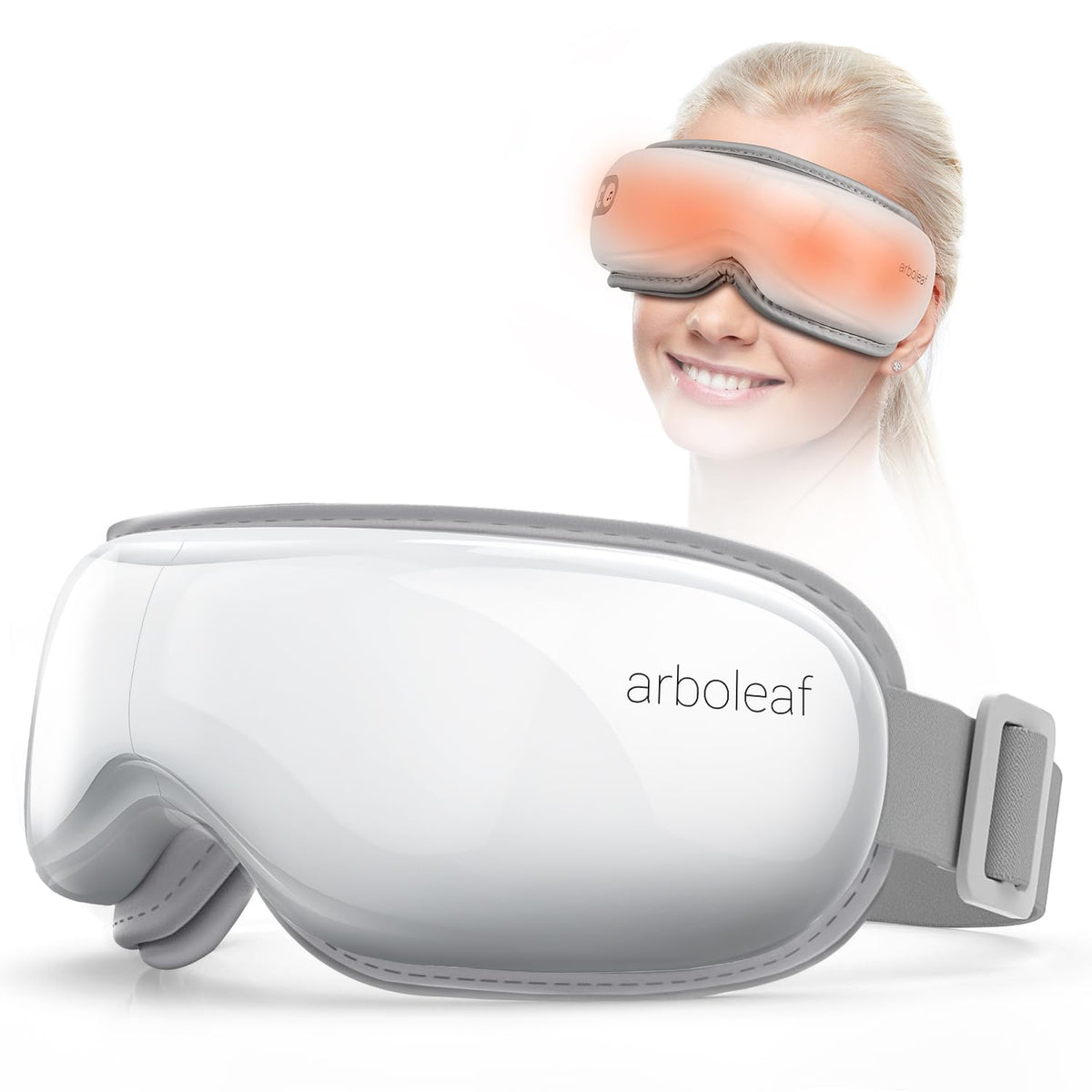 Arboleaf masaje ocular con calor: tres niveles para relajación visual.
