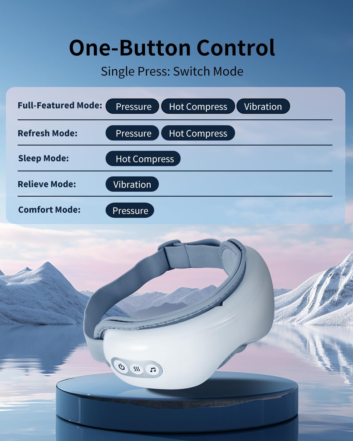 Arboleaf masaje ocular: diseño ergonómico para ajuste cómodo.