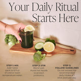 Arbonne GreenSynergy Elixir, mezcla rápida en agua para consumo diario y sabor cítrico