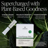 Arbonne GreenSynergy Elixir, polvo verde, fácil de mezclar en agua para un impulso saludable