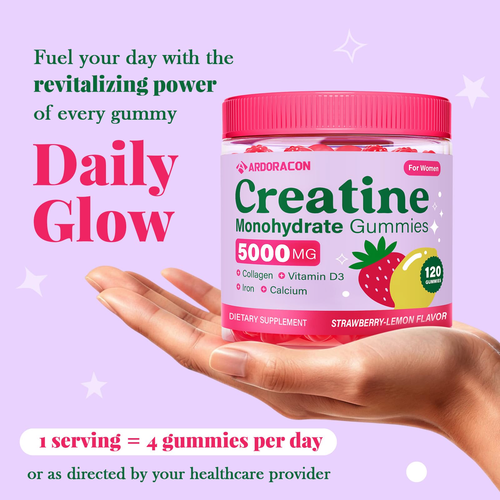 ARDORACON gominolas de creatina, textura suave y sabor agradable