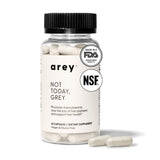 Arey Not Today: etiqueta con ingredientes clave para cabello saludable.